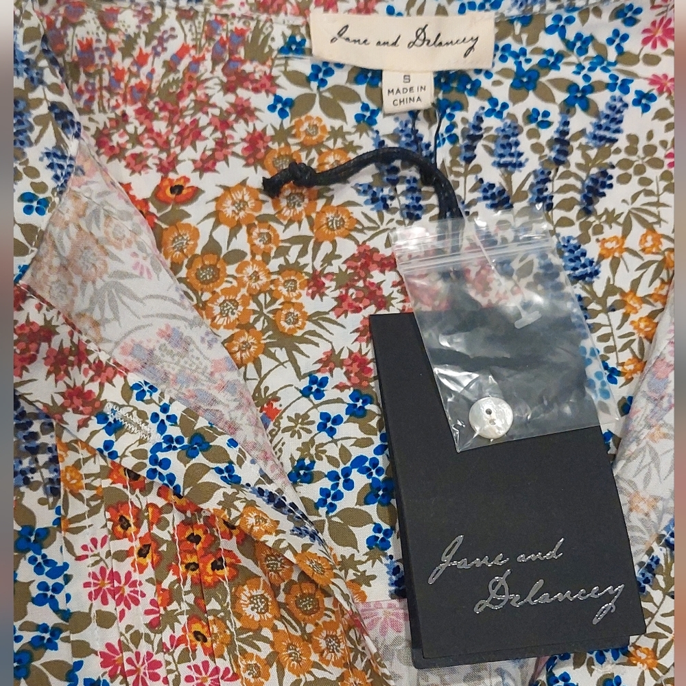 Jane and Delancey Red Orange Button Down Blouse - Picture 6 of 6